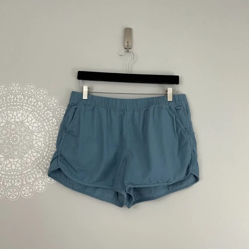 Madewell Blue Pull-On Cotton Casual Shorts Size Large